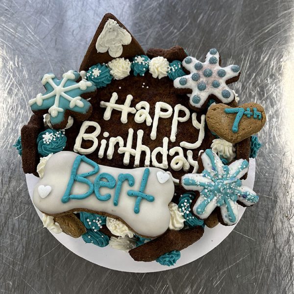 Birthday winter dog cake