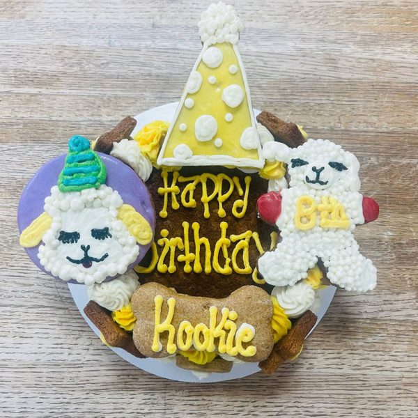 Birthday sheep dog cake